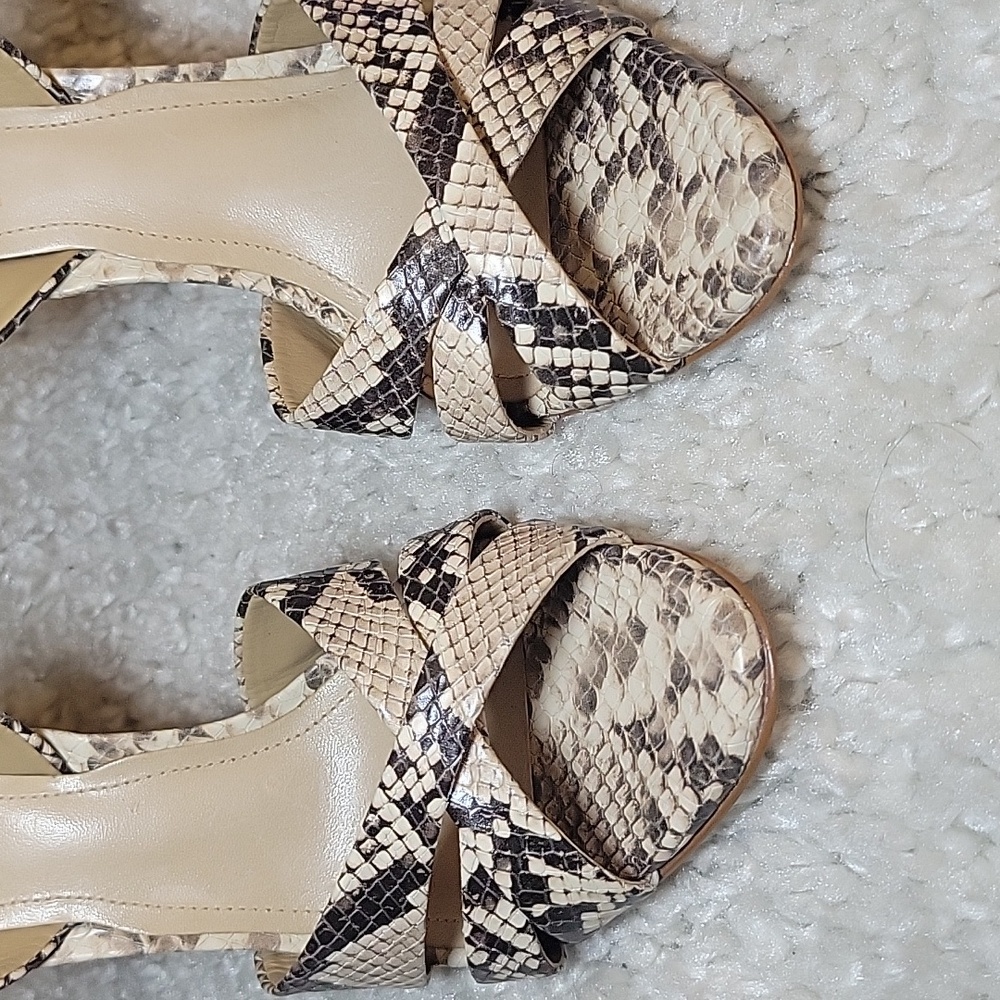 NEW KEEFA SCHUTZ snake Print Sling Back Heels Size 7 - Picture 4 of 16